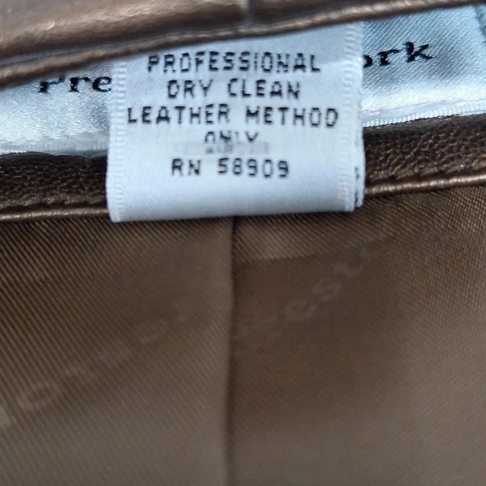 Preston & York Preppy Genuine Lamb Skin Minimalist Front Zip Biker Jacket M - Picture 8 of 8